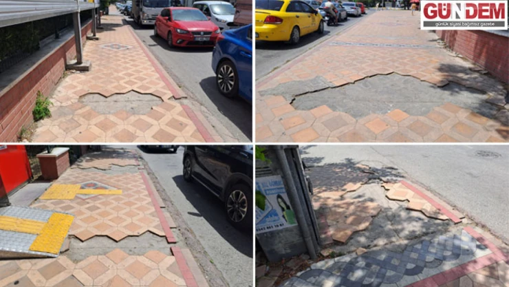 Vatandaş yürümekte zorlanıyor, kaldırım taşları onarılmayı bekliyor
