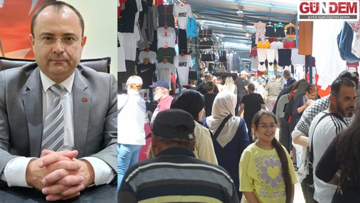 Vatandaşlar sıcak havayı aldırış etmedi pazarın yolunu tuttu