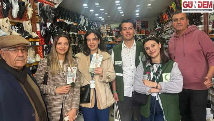 Yeşilay ekipleri esnafı ve vatandaşları bilgilendirdi