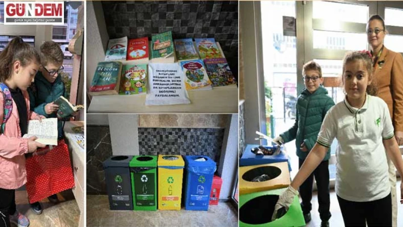 Çocuklar topladıkları atıklar sayesinde kitaplık oluşturdu