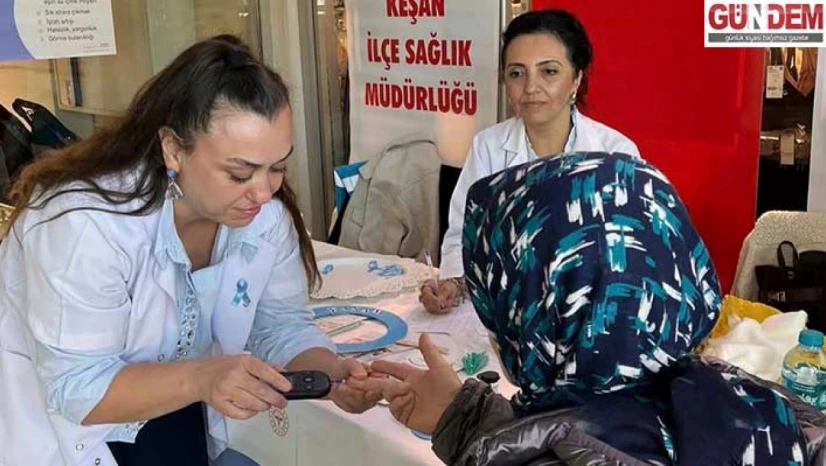 Diyabete Dikkat! Keşan'da ücretsiz şeker ölçümü yapıldı