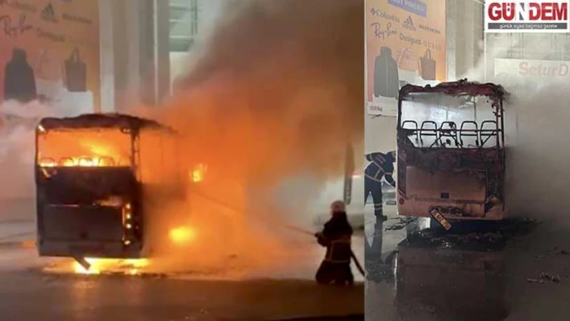 Kapıkule'de park halindeki yolcu otobüsünde çıkan yangın söndürüldü