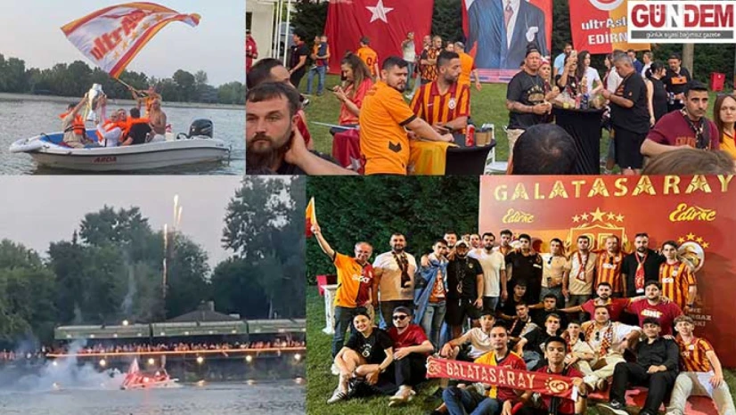 Meriç Nehri kıyısında şampiyonluk kutlaması