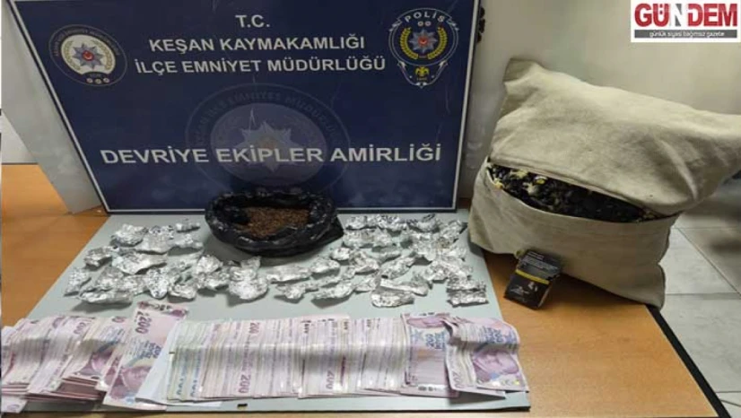 Takside yastığın içerisine gizlenen uyuşturucu ele geçirildi