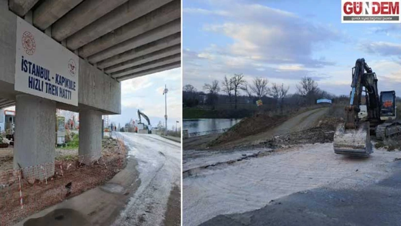 Tunca Köprüsü'nden Karaağaç'a geçişler kapatıldı, hemzemin geçit kaldırıldı