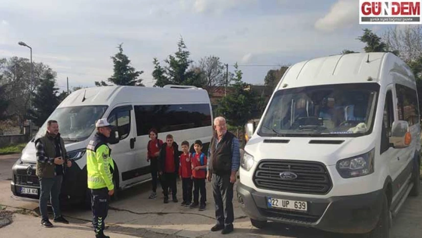 Uzunköprü'de okul servisleri denetlendi
