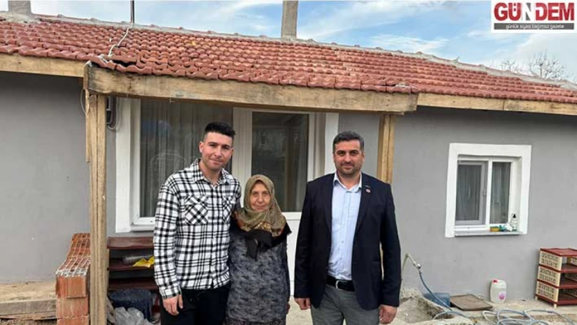 Yaşlı kadına hayırseverlerin desteğiyle ev yaptırıldı