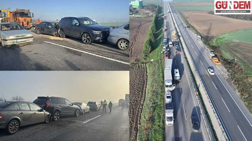 10 aracın karıştığı zincirleme trafik kazasında 7 kişi yaralandı