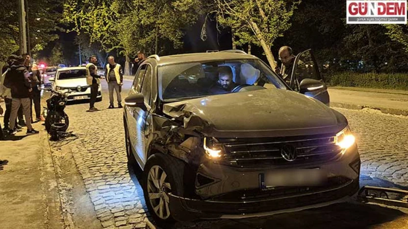 Ciple çarpışan motosikletin sürücüsü yaralandı