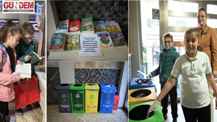 Çocuklar topladıkları atıklar sayesinde kitaplık oluşturdu
