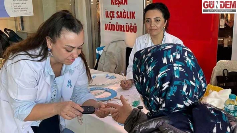 Diyabete Dikkat! Keşan'da ücretsiz şeker ölçümü yapıldı