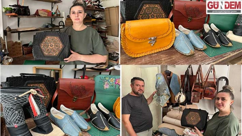 Edirne'den dünyaya deri sanatı Kayın çifti kültürü ilmek ilmek işliyor