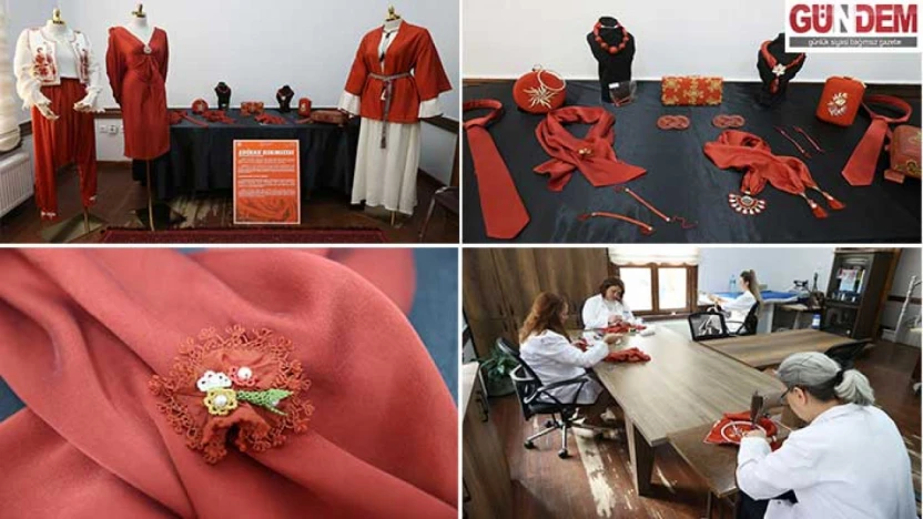 'Efsane renk' Edirne kırmızısı usta ellerde moda ürünlerine dönüşüyor