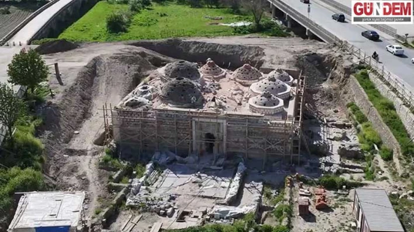 Gazi Mihal Hamamı'nda restorasyon çalışmaları sürüyor