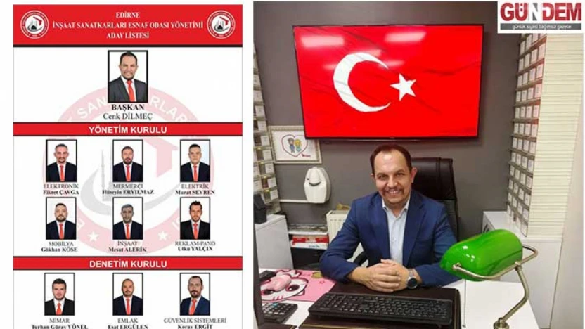 İnşaat Sanatkârları Esnaf Odası'nda Cenk Dilmeç Adaylığını Açıkladı