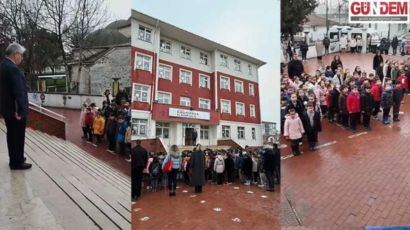 Kadripaşa İlkokulu 6 Şubat depremlerinde hayatını kaybedenleri andı