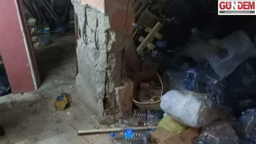Kolonları hasar gördüğü gerekçesiyle boşaltılan binanın altındaki imalathane mühürlendi