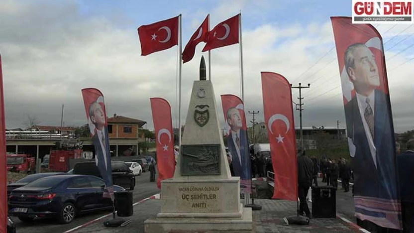 Lalapaşa'daki üç şehitler anıtı törenle açıldı