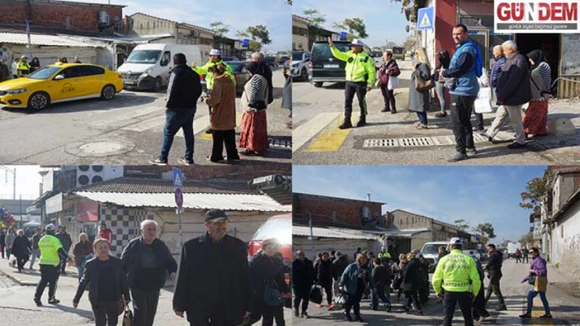 Polis ekiplerinden trafik ve yayalara önlem