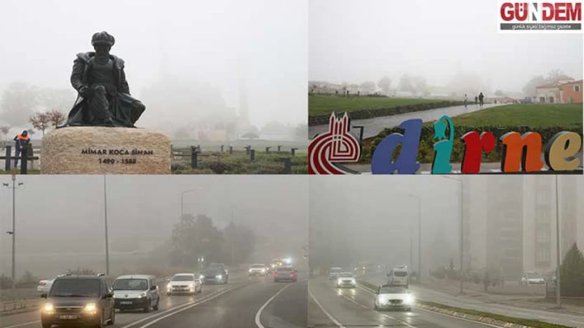 Selimiye Camisi, sis altında gözden kayboldu