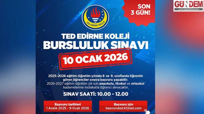 TED Edirne Koleji Bursluluk Sınavı İçin Geri Sayım Başladı