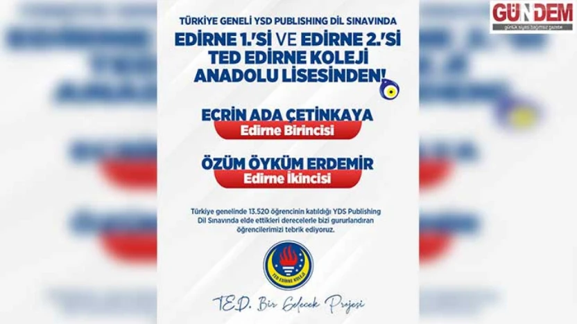 TED Edirne Koleji öğrencilerinden bir başarı daha