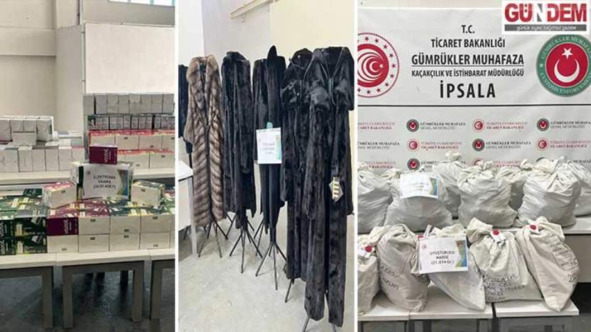 Uyuşturucu, kürk ve elektronik sigaralara el konuldu