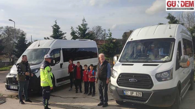 Uzunköprü'de okul servisleri denetlendi
