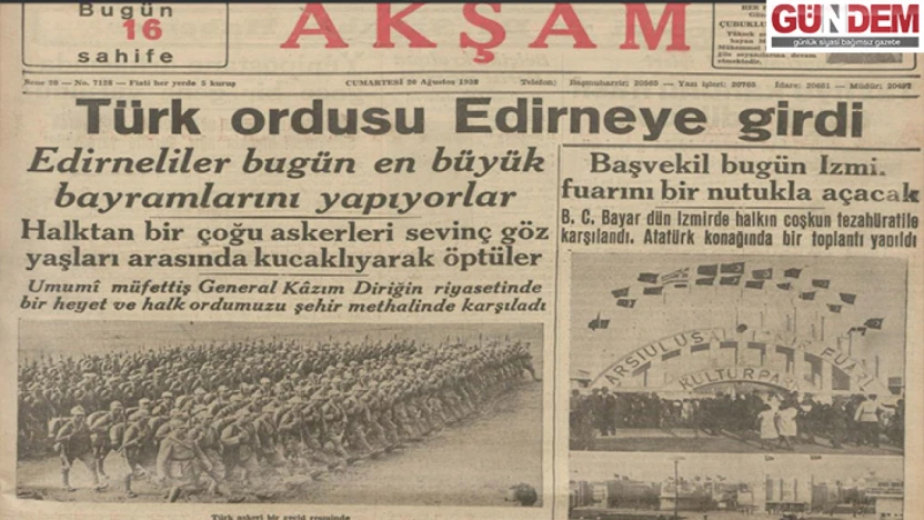 Yıllar süren işgalin sonu Edirne 25 Kasım'da kurtuldu