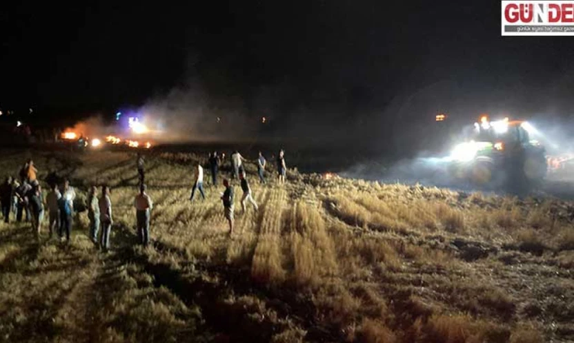 Anız yangını ormana sıçramadan söndürüldü