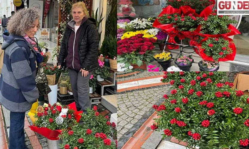 Çiçekçilerde yılbaşı yoğunluğu