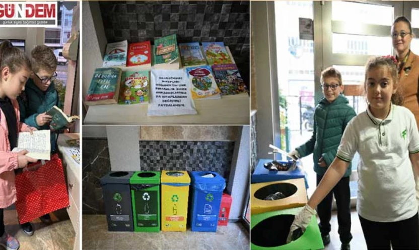 Çocuklar topladıkları atıklar sayesinde kitaplık oluşturdu