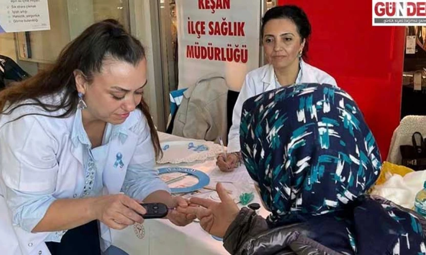 Diyabete Dikkat! Keşan'da ücretsiz şeker ölçümü yapıldı