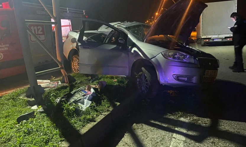 Edirne'de direğe çarpan otomobilin sürücüsü öldü