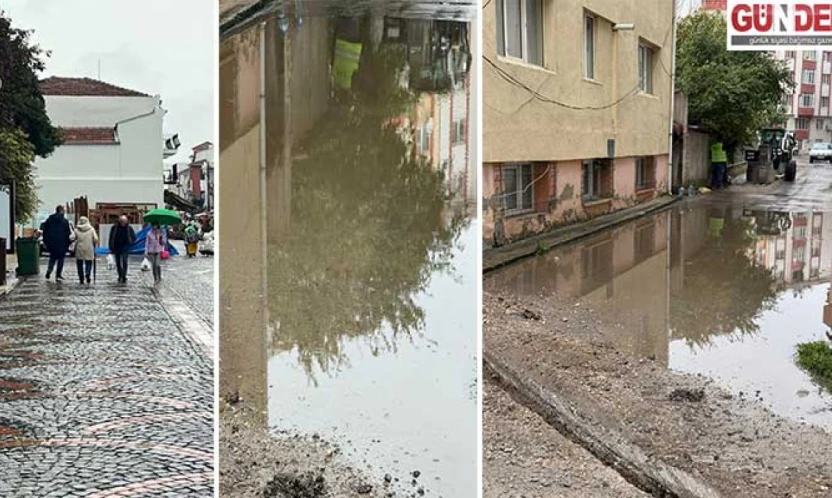 Edirne'de sağanak yağış etkili oldu
