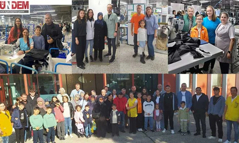 Edirne Giyim Sanayi aileleri fabrikada ağırlıyor