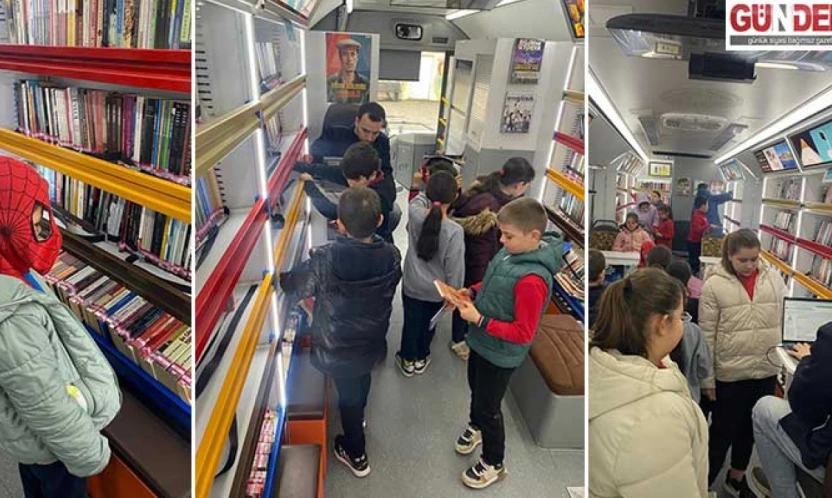Gezici Kütüphane Tayakadın'da öğrencilerle buluştu