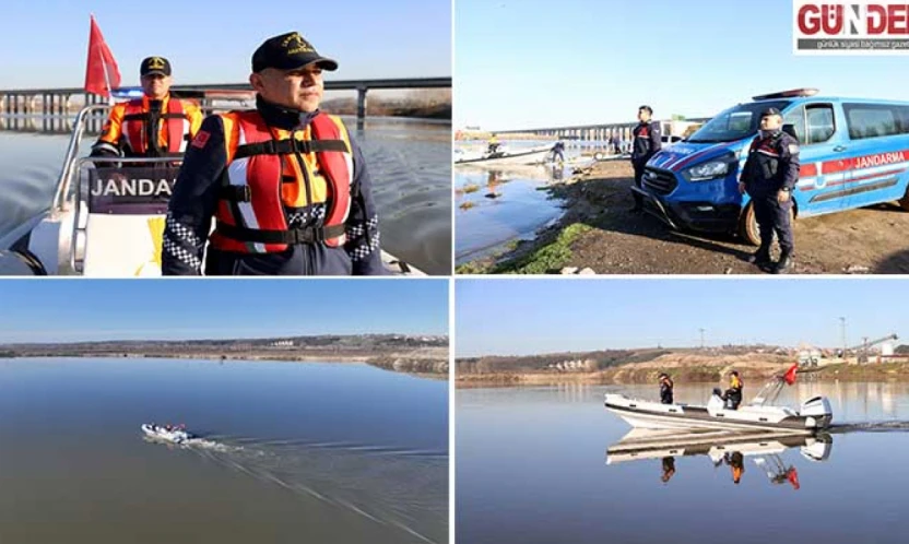Jandarmadan Meriç Nehri'nde 'güvenli sular' mesaisi