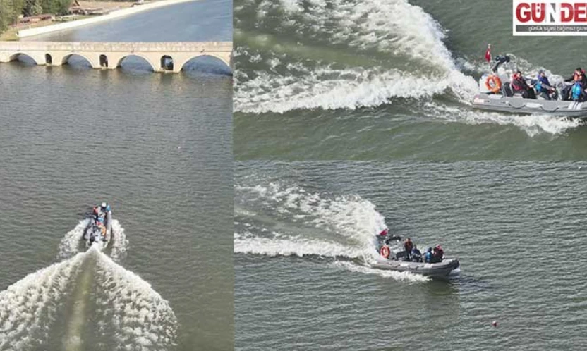 Meriç Nehri'nde zodyak botla sınır devriyesi