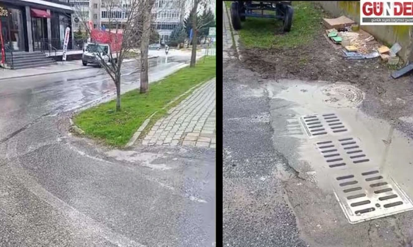 Rögar atığı caddeye taştı günlük yaşam olumsuz etkilendi