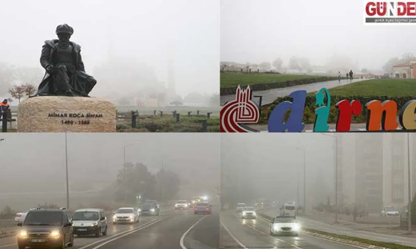 Selimiye Camisi, sis altında gözden kayboldu