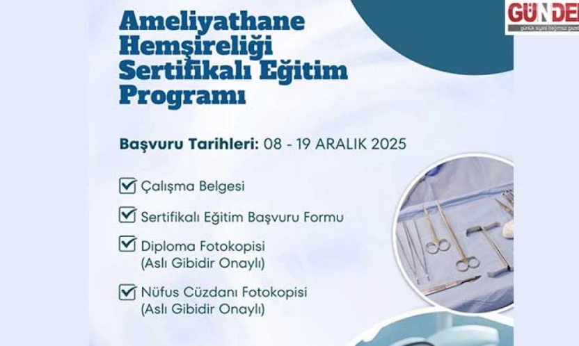 Sultan 1. Murat Devlet Hastanesi'nden sertifikalı eğitim duyurusu