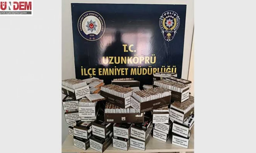 Uzunköprü'de kaçak makaron operasyonu