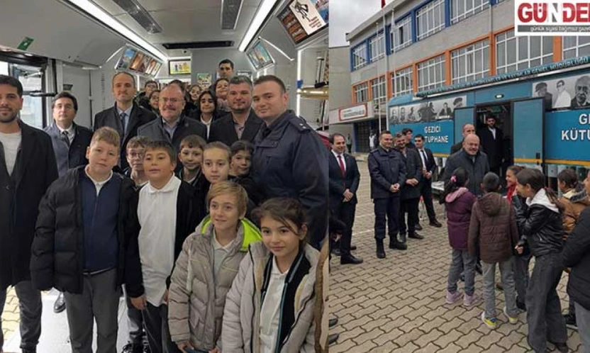 Uzunköprü Kaymakamı, Gezici Kütüphane'de öğrencilerle buluştu