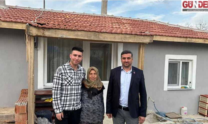 Yaşlı kadına hayırseverlerin desteğiyle ev yaptırıldı